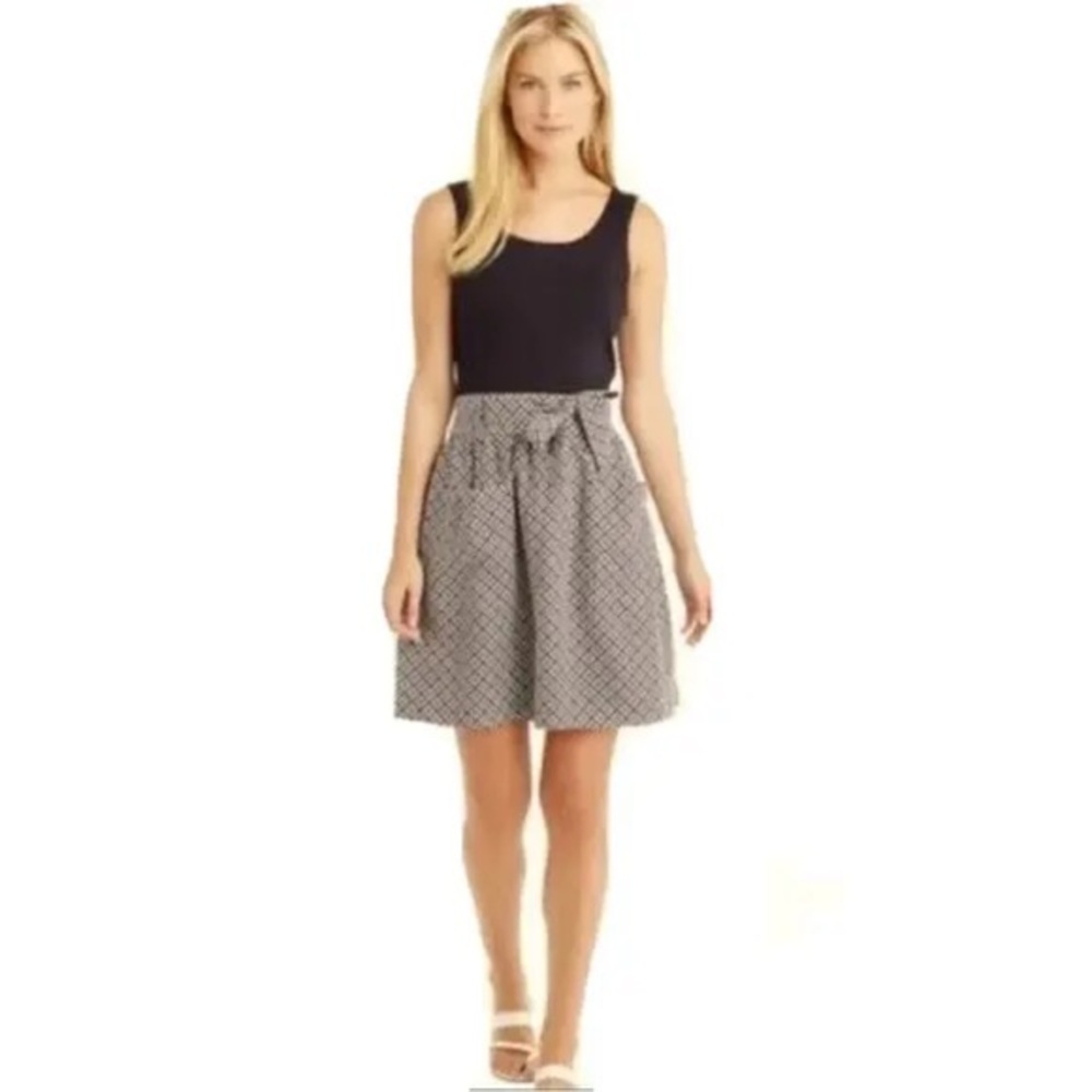 J. McLaughlin Sleeveless Scoop Neck Fit & Flare Linen Skirt Tank Dress Large